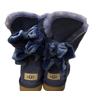 UGG Navy Boots with Velvet Bows